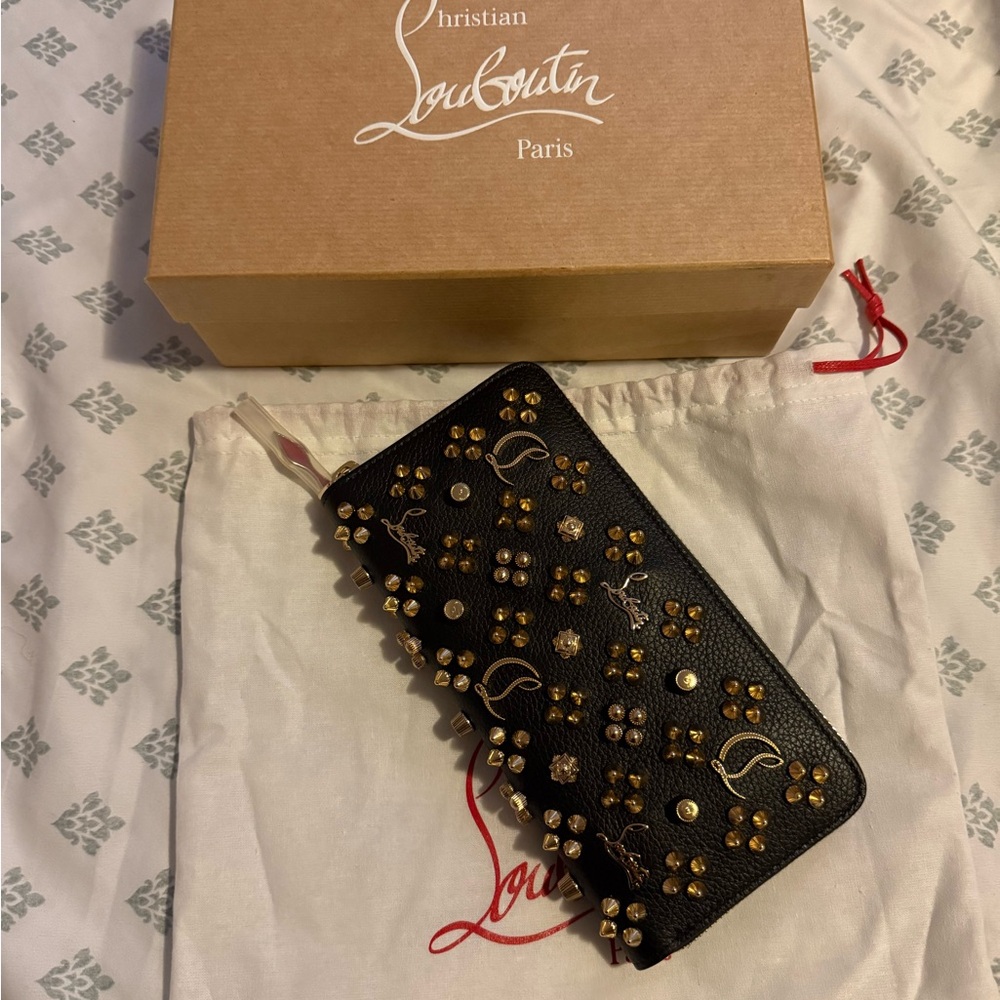 Christian Louboutin Studded Black and Gold Wallet